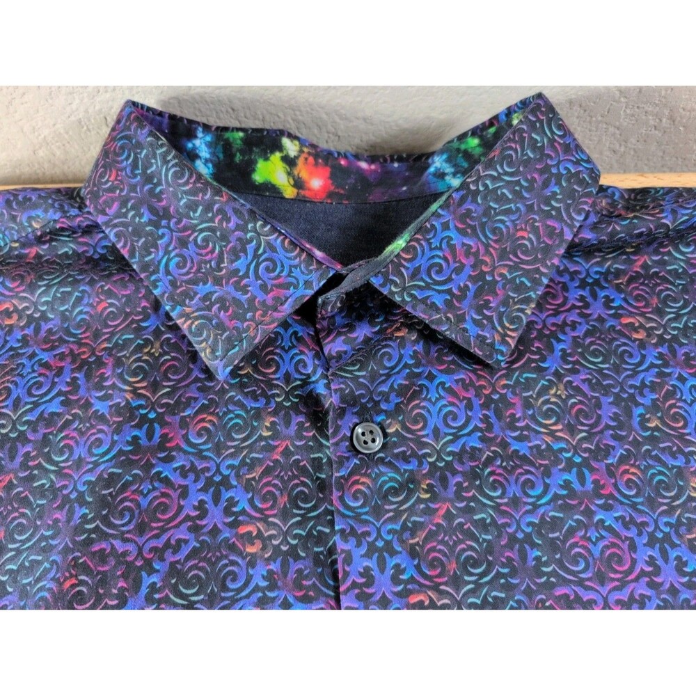 Robert Graham Button Down Shirt Mens 4XL Multi Color Abstract Galaxy Classic Fit